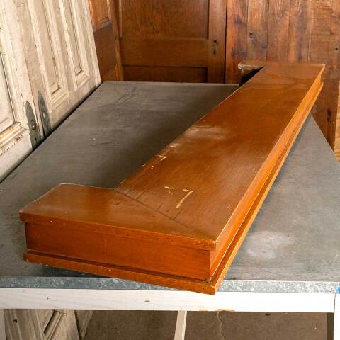 #46518 Salvaged Antique Oak Fireplace Mantel Shelf image 2