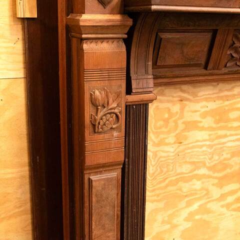#46523 Salvaged Repurposed Wood Fireplace Mantel image 3