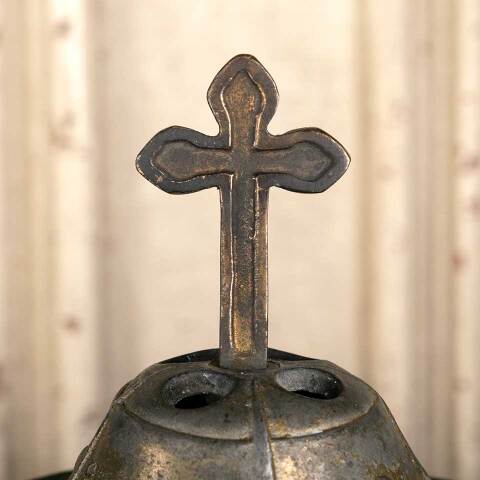 #46543 Vintage Metal Incense Burner Lid with Cross image 3