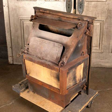 #46575 Antique Cast Iron Fireplace Insert & Surround image 7