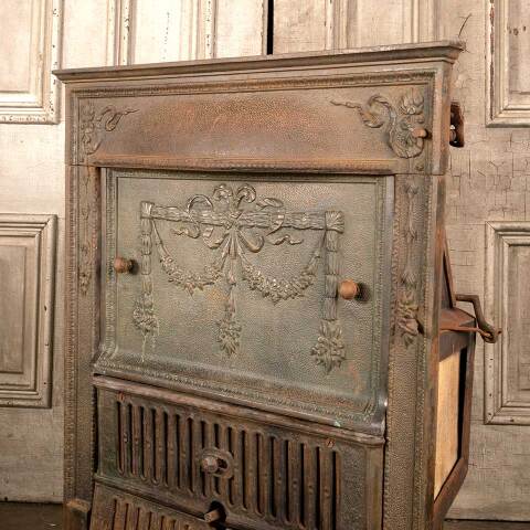 #46575 Antique Cast Iron Fireplace Insert & Surround image 5