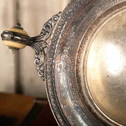 #46578 Small Antique Silver Serving Dish image 5