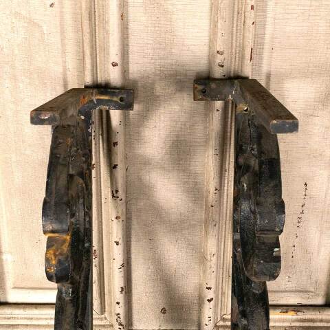 #46655 Pair of Heavy Antique Cast Iron Brackets image 6