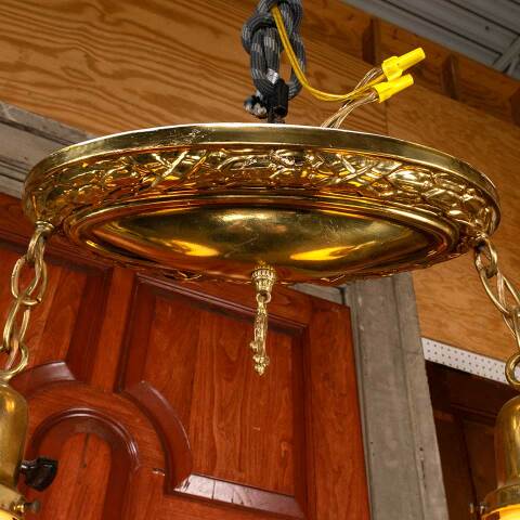 #46711 Salvaged Antique 2 Light Pendant Fixture image 6