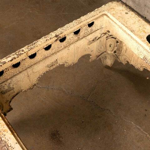 #46763 Salvaged Antique Ornate Cast Iron Stove Base image 4