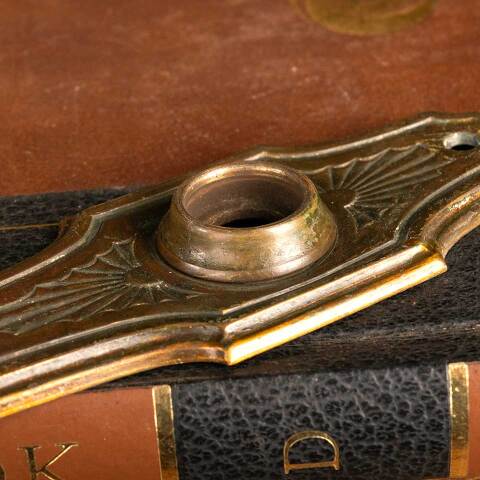 #46797 Antique Russell & Erwin Doorknob Backplate image 5