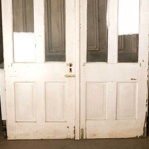 #46836 64x79 Antique 2 Lite Wood Entry Doors image 3