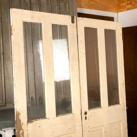 #46836 64x79 Antique 2 Lite Wood Entry Doors image 6
