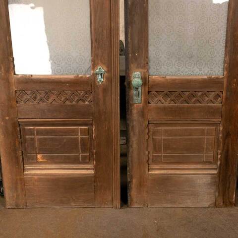 #46858 56x91 Salvaged Antique Victorian Entry Doors image 4