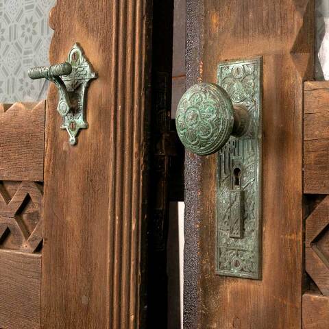 #46858 56x91 Salvaged Antique Victorian Entry Doors image 2