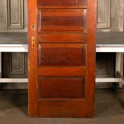 #46863 30x83 Antique 5 Panel Pine Interior Door image 3