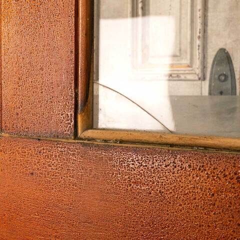 #46867 32x80 Antique 2 Lite Wood Entry Door image 4