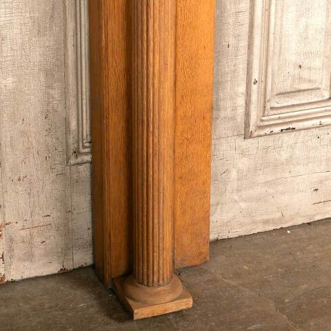 #46907 Antique Oak Fireplace Mantel with Mirror image 3