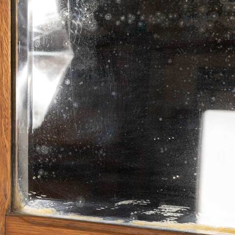 #46907 Antique Oak Fireplace Mantel with Mirror image 4