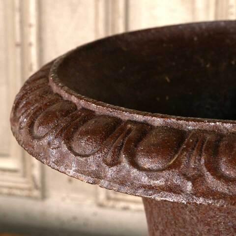 #46924 Salvaged Rusty Cast Iron Garden Planter Urn image 6