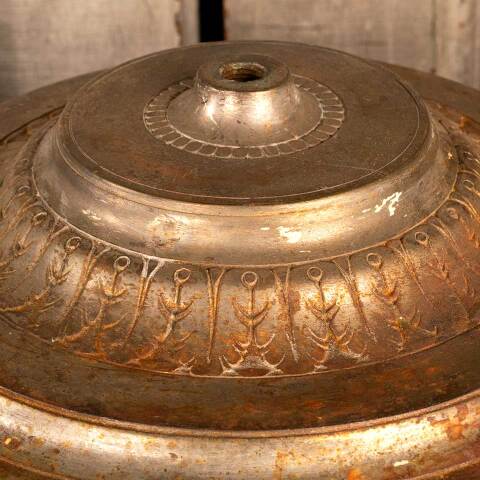 #46999 Round Antique Cast Brass Floor Lamp Base image 3