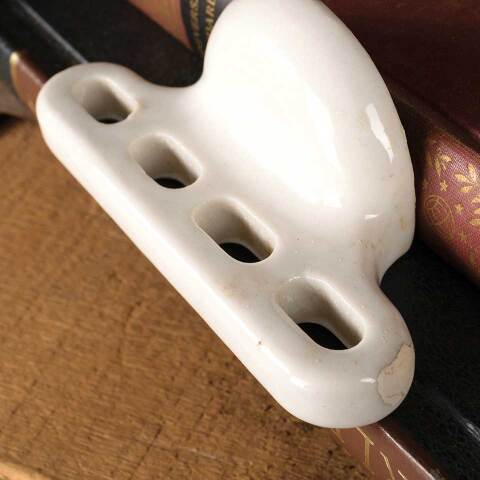 #47070 Antique Porcelain Toothbrush Holder image 5