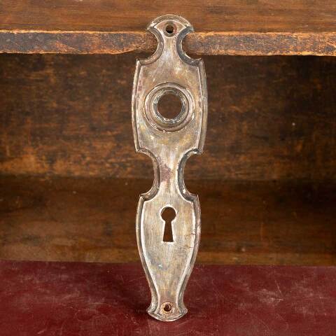 #47114 Antique Steel Doorknob Backplate Hardware image 2