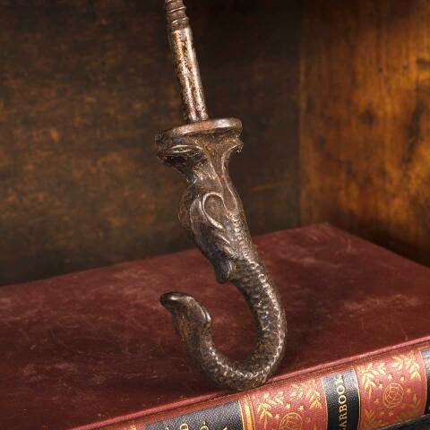 #47117 Antique Cast Iron Dolphin Fish Ceiling Hook image 2