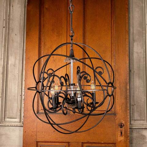 #47120 Modern Metal Sphere 5 Light Chandelier image 7