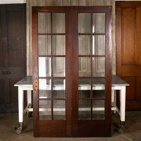 #47188 49x81 Antique Oak 10 Lite French Doors image 5