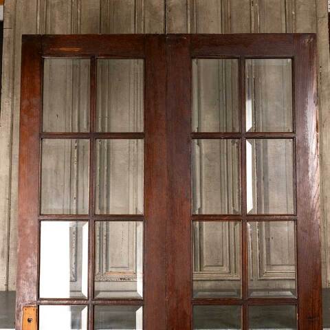 #47188 49x81 Antique Oak 10 Lite French Doors image 6
