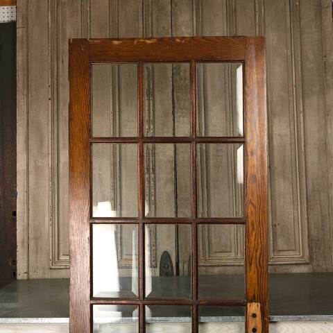 #47189 33x79 Antique Oak 15 Lite French Door image 2