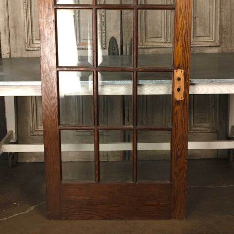 #47189 33x79 Antique Oak 15 Lite French Door image 3