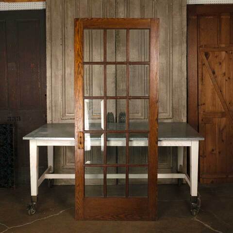 #47189 33x79 Antique Oak 15 Lite French Door image 5