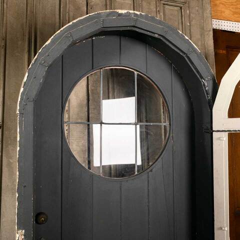 #47226 Antique Arched Top Wood Entry Door image 3