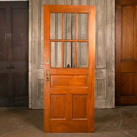 #47229 32x79 Antique 6 Lite Wood Entry Door image 4