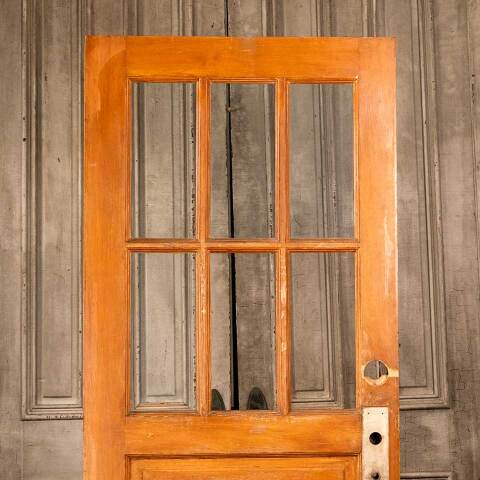 #47229 32x79 Antique 6 Lite Wood Entry Door image 2