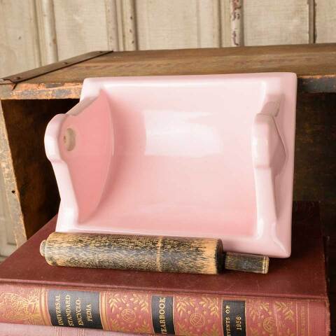 #47266 Vintage Pink Ceramic Toilet Paper Holder image 4