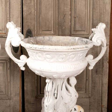 #47274 Pair of Cast Aluminum Garden Planter Urns image 2