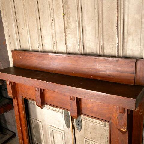 #47288 60x62 Antique Wood Fireplace Mantel image 2