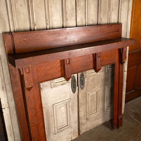 #47288 60x62 Antique Wood Fireplace Mantel image 8