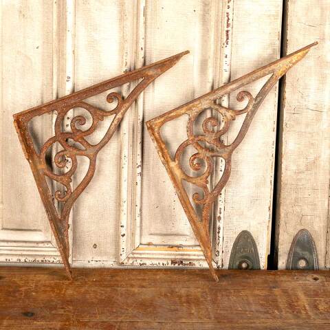 #47324 Antique Cast Iron Marble Top Sink Brackets image 6