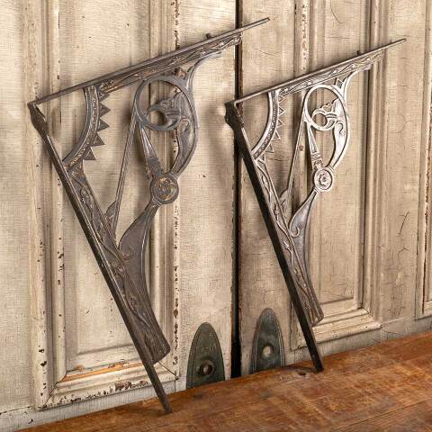 #47326 Antique Cast Iron Marble Top Sink Brackets image 8