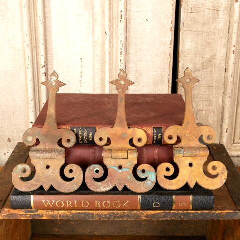 #47422 Antique Bronze Ornate Strap Hinges image 2