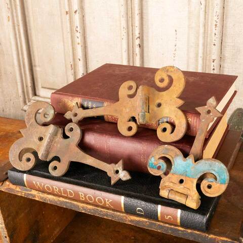 #47422 Antique Bronze Ornate Strap Hinges image 7