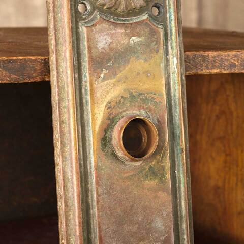 #47462 Antique Brass Entry Door Backplate Hardware image 4