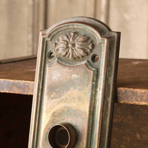 #47462 Antique Brass Entry Door Backplate Hardware image 5