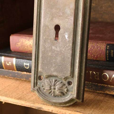 #47462 Antique Brass Entry Door Backplate Hardware image 6