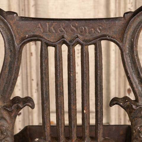 #47512 Antique Victorian Cast Iron Lyre Boot Scraper image 3