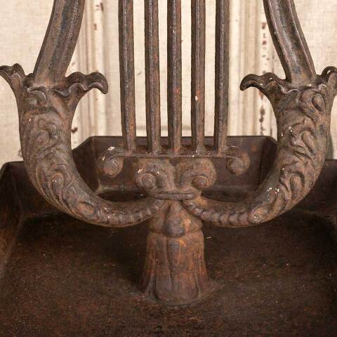 #47512 Antique Victorian Cast Iron Lyre Boot Scraper image 4