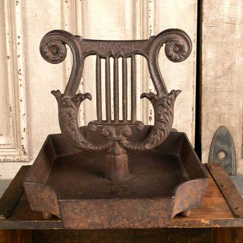 #47512 Antique Victorian Cast Iron Lyre Boot Scraper image 7
