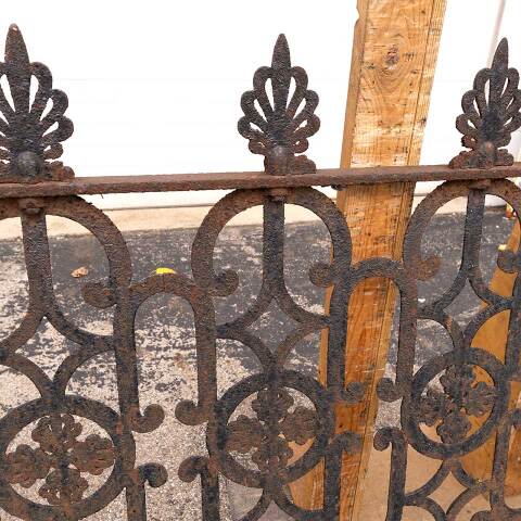 #47518 Antique Ornate Cast Iron Fencing Section image 8