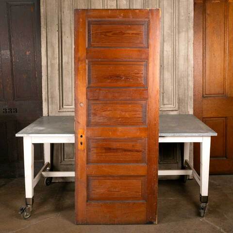 #47524 30x76 Antique 5 Panel Pine Interior Door image 5