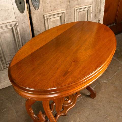 #47531 Antique Victorian Oval Walnut Parlor Table image 5