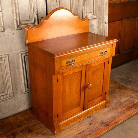 #47534 Antique Victorian Oak Dry Sink Cabinet image 2